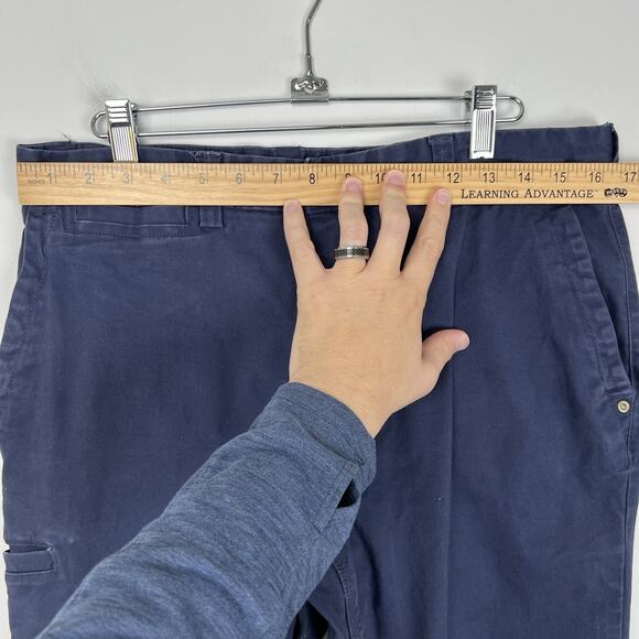 Duluth Trading Co Pants Mens 32x32 (32x30) Navy Flex Ballroom Khakis Trim Fit - Picture 3 of 8